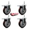 Service Caster 5 Inch Maroon Polyurethane Swivel 34 Inch Threaded Stem Caster Set with Total Lock Brake SCC-TSTTL20S514-PPUB-MRN-34212-4 - alternate 4